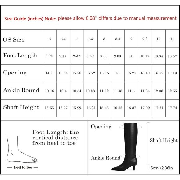 Women's Black Modatope Knee High Boots for Faux Leather Low Heel Pointed Toe - Picture 9 of 9